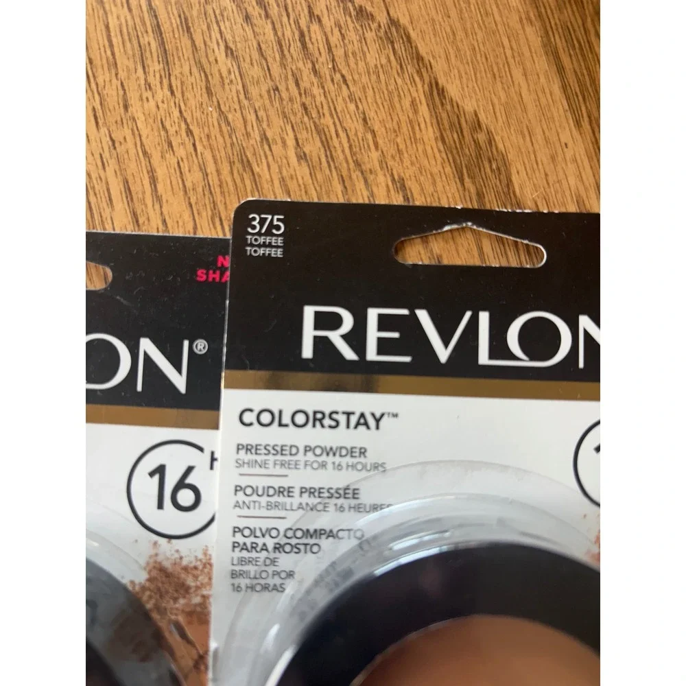Lot of 2 Revlon ColorStay Pressed Powder 375 Toffee Shine Free 16 Hour 0.3oz NEW